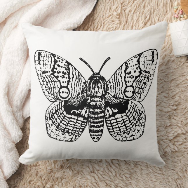 Brahmin moth drawing throw pillow (Blanket)