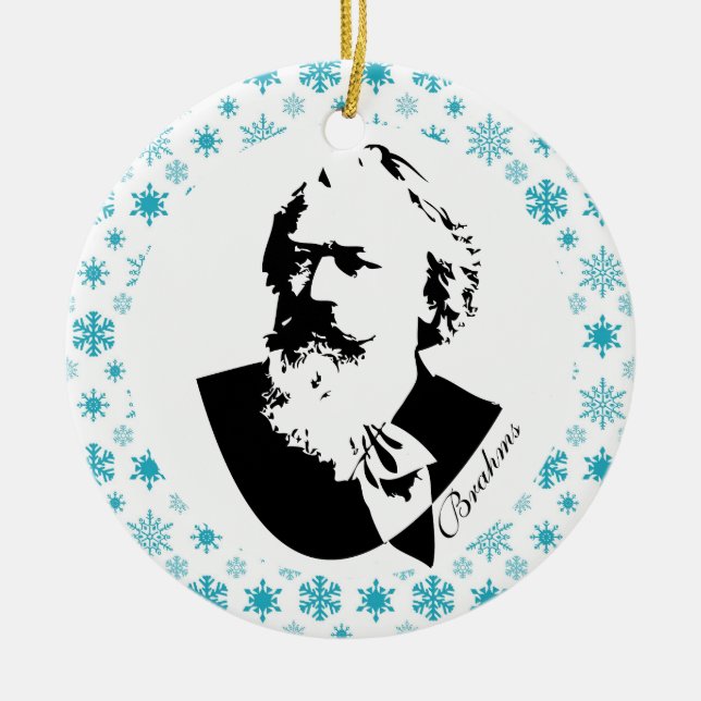 Brahms Composer Music Christmas Keepsake Ceramic Ornament (Front)