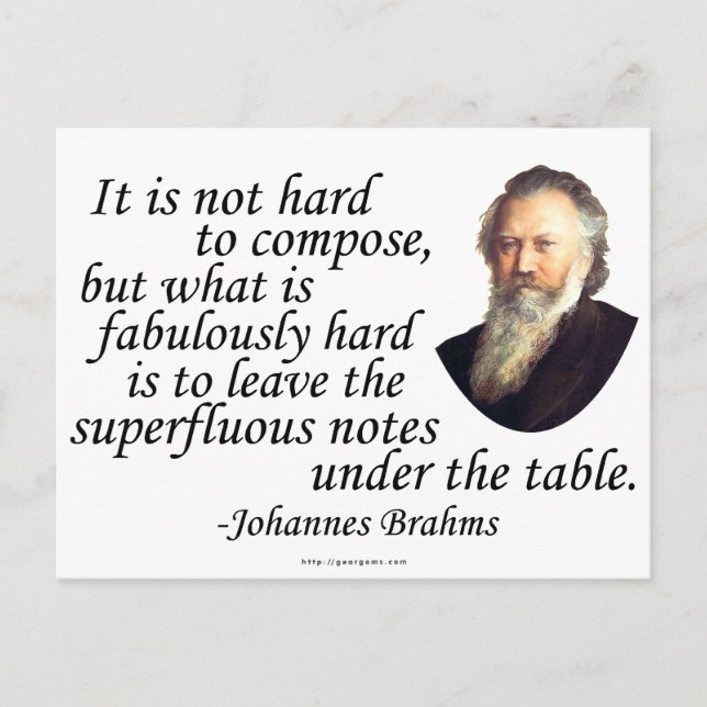 Brahms on Composing Postcard (Front)