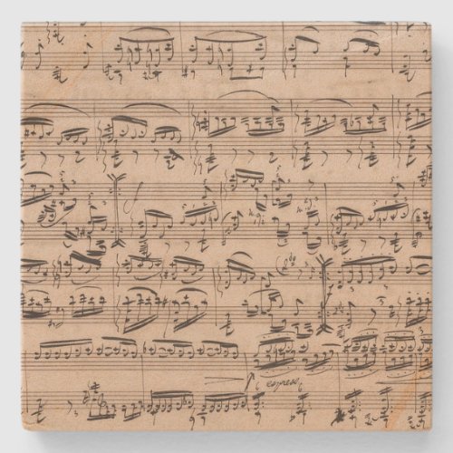 Brahms Theme and Variations Music Manuscript Stone Coaster