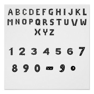 Braided Alphabet Art Bold Letter Grid Poster
