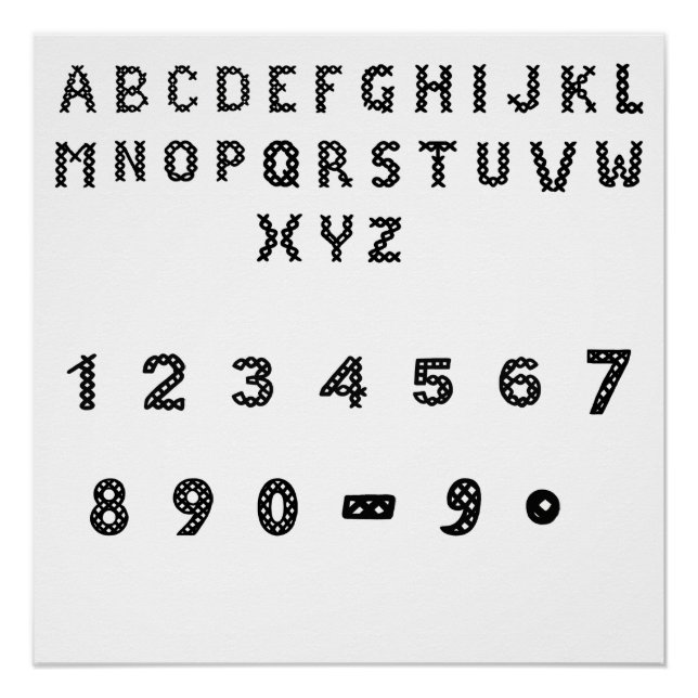 Braided Alphabet Art | Bold Letter Grid Poster (Front)