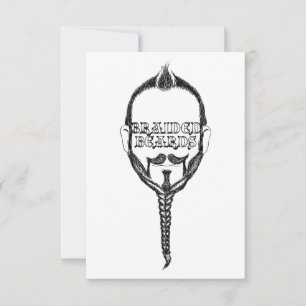 braided beards theme party invitation