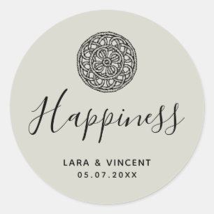 Braided Celtic Style pattern Thank you Classic Round Sticker