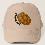 Braided Challah Bread Loaf Foodie Happy Hanukkah Trucker Hat<br><div class="desc">Created from an original marker illustration,  this hat features a loaf of delicious braided challah bread,  with CHALLAH in a fun font.

Don't see what you're looking for? Need help with customization? Contact Rebecca to have something designed just for you.</div>