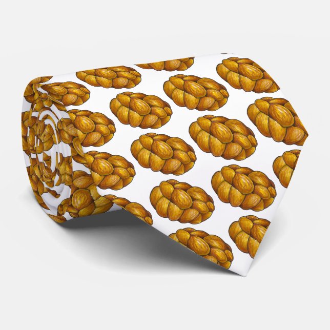 Braided Challah Bread Loaf Jewish Food Holidays Tie (Rolled)