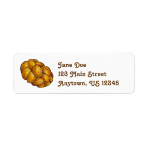 Braided Challah Bread Loaf Jewish Holiday Cuisine Label