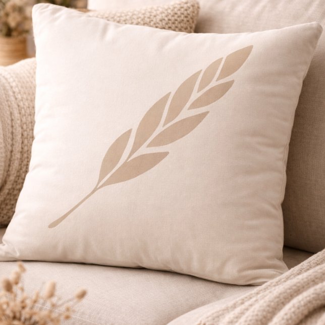 Braided Cream Calm Throw Pillow (Cream tones with subtle braid patterning add depth without noise to modern interiors)