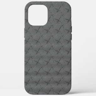 Braided gray with small stripes and pixelated iPhone 12 pro max case