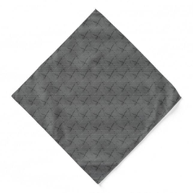 Braided gray with small stripes and pixelated thro bandana (Front)