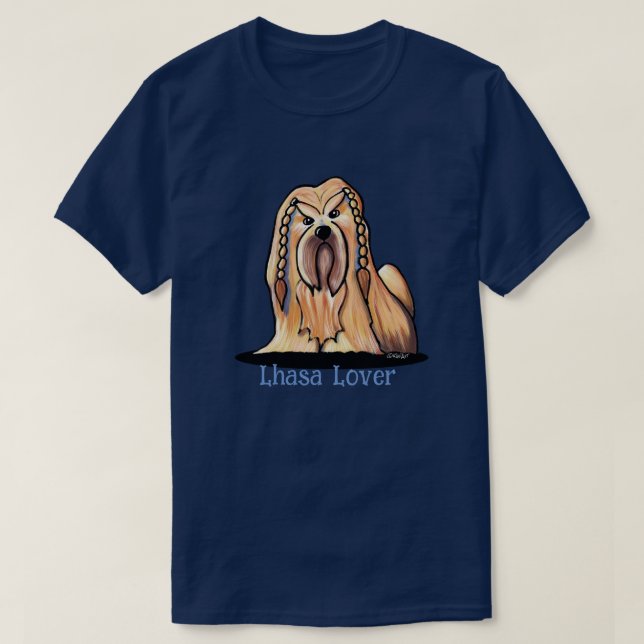 Braided Lhasa Apso T-Shirt (Design Front)