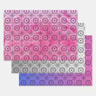 Braided Mandala and Leaf Motif Design” Wrapping Paper Sheets