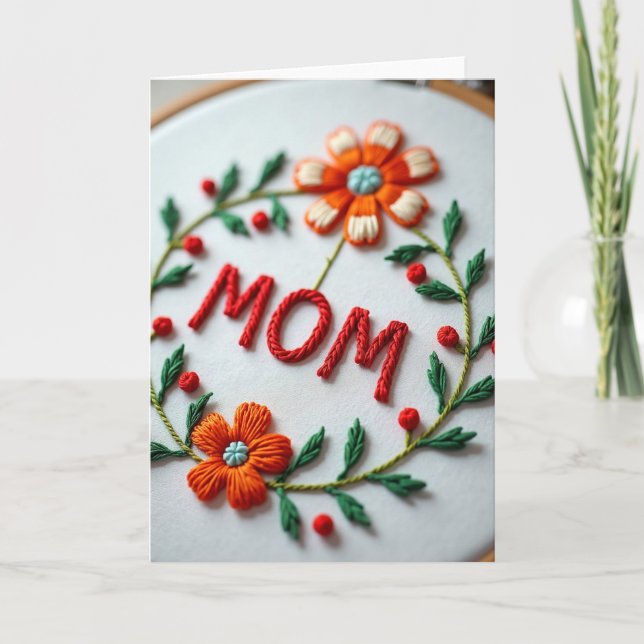Braided Mom Floral Mothers Day Card (Front)
