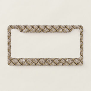 Braided Thread Knit Texture – Warm Beige (3) License Plate Frame