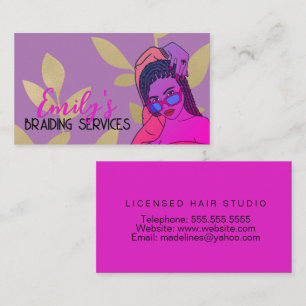 Braiding Hair Studio Salon Braids  Business Card