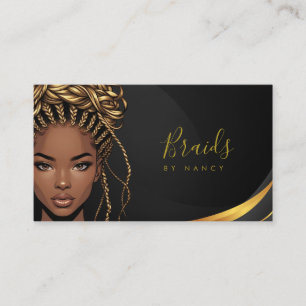 Braids Black And Gold Business Card