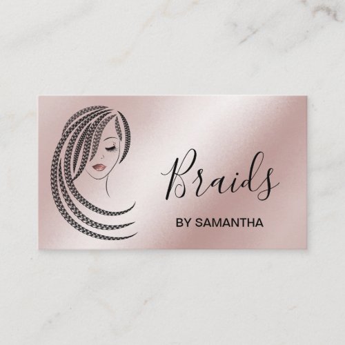 Braids Braided Hair Afro American Woman Business C Business Card