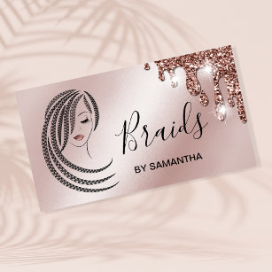 Braids Braided Hair Afro American Woman Business C Business Card