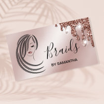 Braids Braided Hair Afro American Woman Business C Business Card