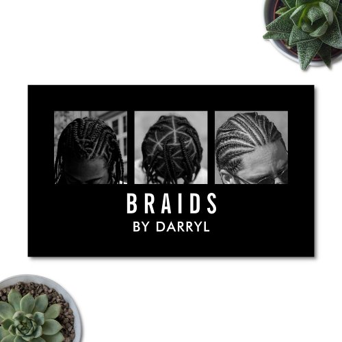 Braids Braiding Braider Photo Afro Hair Stylist Business Card