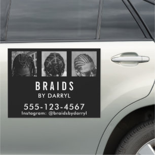 Braids Braiding Photo Afro Hair Stylist 18"x24" Car Magnet