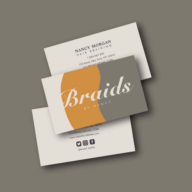 Braids Earth Tones Rustic  Business Card (Creator Uploaded)