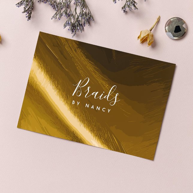 Braids faux gold foil business card (Creator Uploaded)
