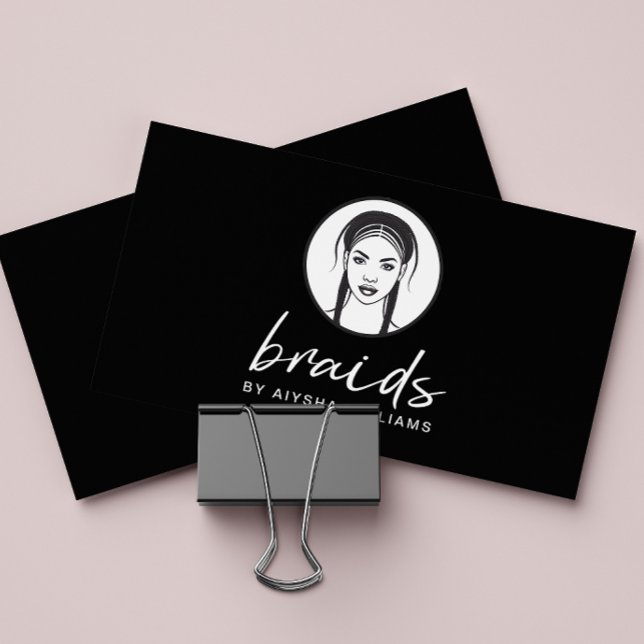 Braids Hair Stylist Modern Minimal  Business Card (Creator Uploaded)