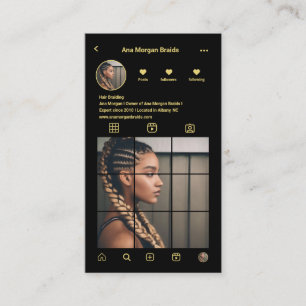 Braids instagram profile photo grid qr code business card