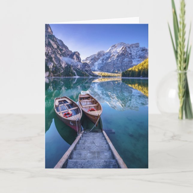 Braies Lake | Dolomite Alps, Italy Card (Front)