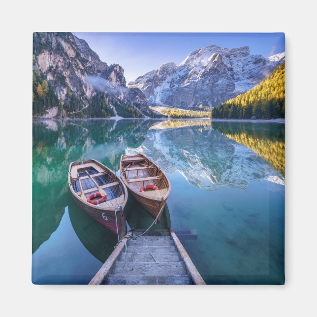 Braies Lake | Dolomite Alps, Italy Magnet (Front)