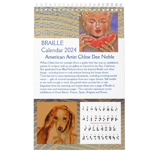 Braille 2024 by Chloe Dee Noble - Calendar (Cover)