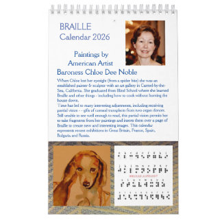 Braille 2026 by Chloe Dee Noble - Calendar