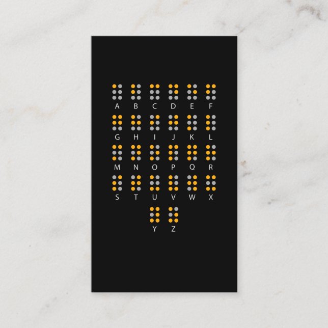 Braille Alphabet Blind Art Business Card (Front)