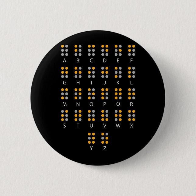 Braille Alphabet Blind Art Button (Front)