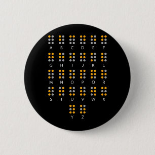Braille Alphabet Blind Art Button