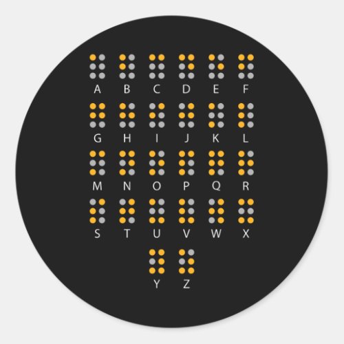 Braille Alphabet Blind Art Classic Round Sticker