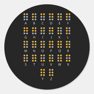Braille Alphabet Blind Art Classic Round Sticker