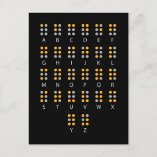 Braille Alphabet Blind Art Postcard