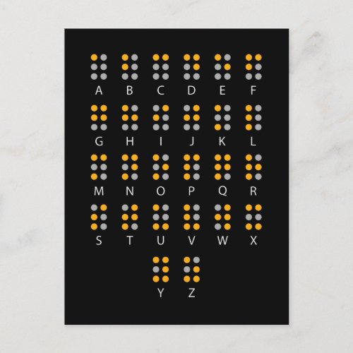 Braille Alphabet Blind Art Postcard