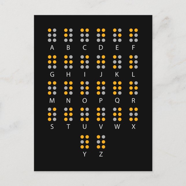 Braille Alphabet Blind Art Postcard (Front)