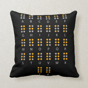 Braille Alphabet Blind Art Throw Pillow