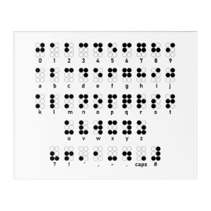 Braille alphabet blind letters symbol acrylic print