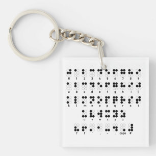 Braille alphabet blind letters symbol keychain