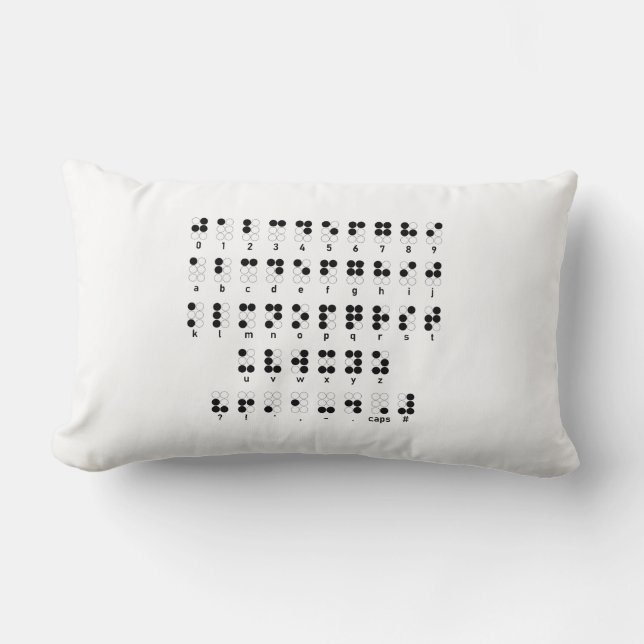 Braille alphabet blind letters symbol lumbar pillow (Front)