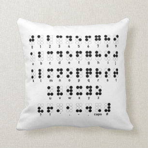 Braille alphabet blind letters symbol throw pillow
