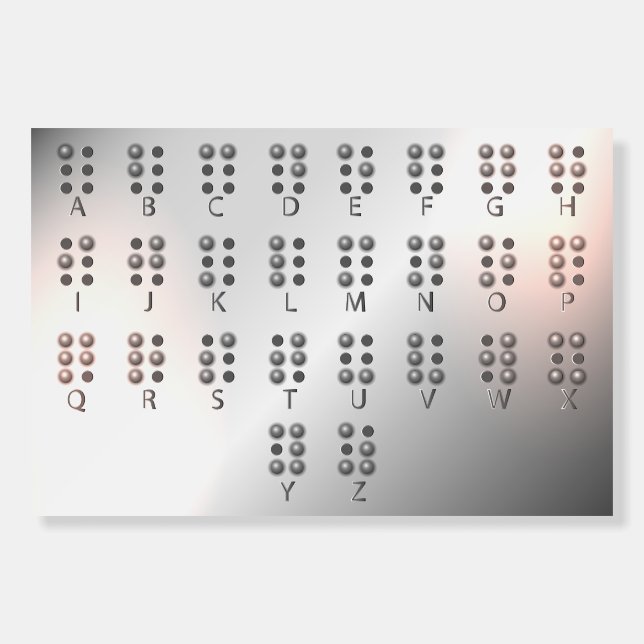 Braille Alphabet Chart Foam Board (Front)