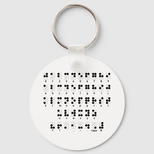Braille alphabet keychain (Front)