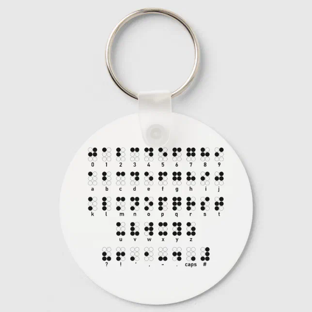 Braille alphabet keychain Zazzle