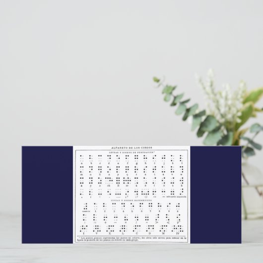 Braille Alphabet Rack Card (Standing Front)